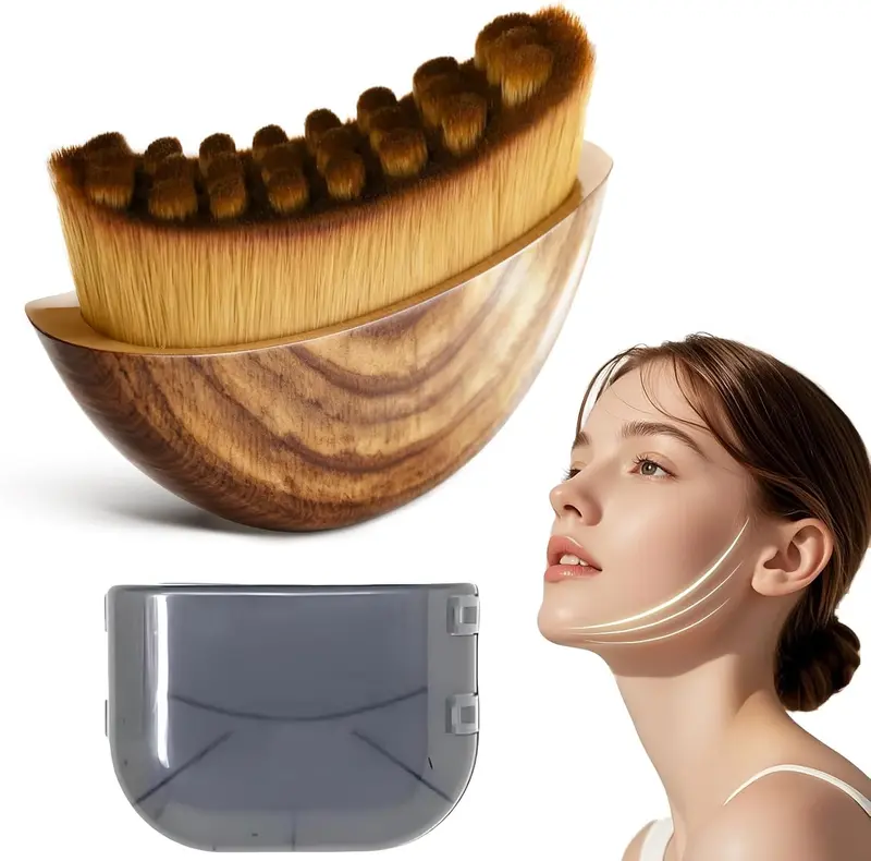 MOKA Brosse Contour Lymphatique du Visage – Sculptante, Anti-Poches, Détox et Lift (Gris)