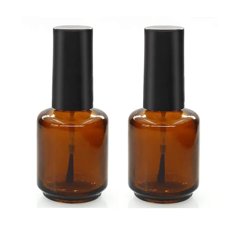 mollensiuer – Lot de 6 flacons vernis 15 ml brun avec bouchon pinceau et 2 entonnoirs
