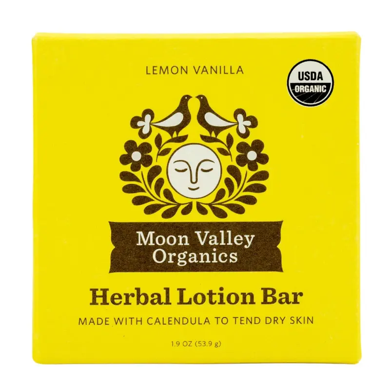 Moon Valley Organics Moon Melt Bar – Citron Vanille, Calendula & Consoude | Barre Hydratante