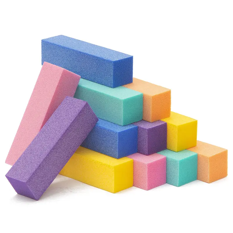 Morary – Blocs de polissage pour ongles (12 pièces, 4 faces, grain moyen, multicolores)