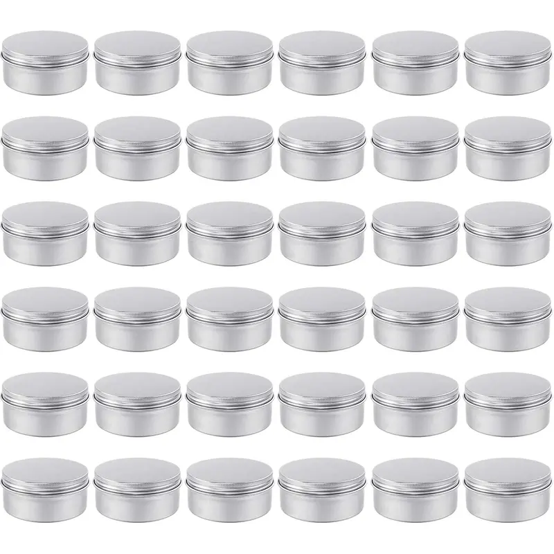 Moretoes – 36 boîtes rondes en aluminium 120 ml avec couvercle pour pommades, épices et bougies