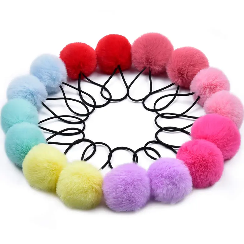 MORGLES 16 chouchous pompon pour cheveux multicolores 2 pouces