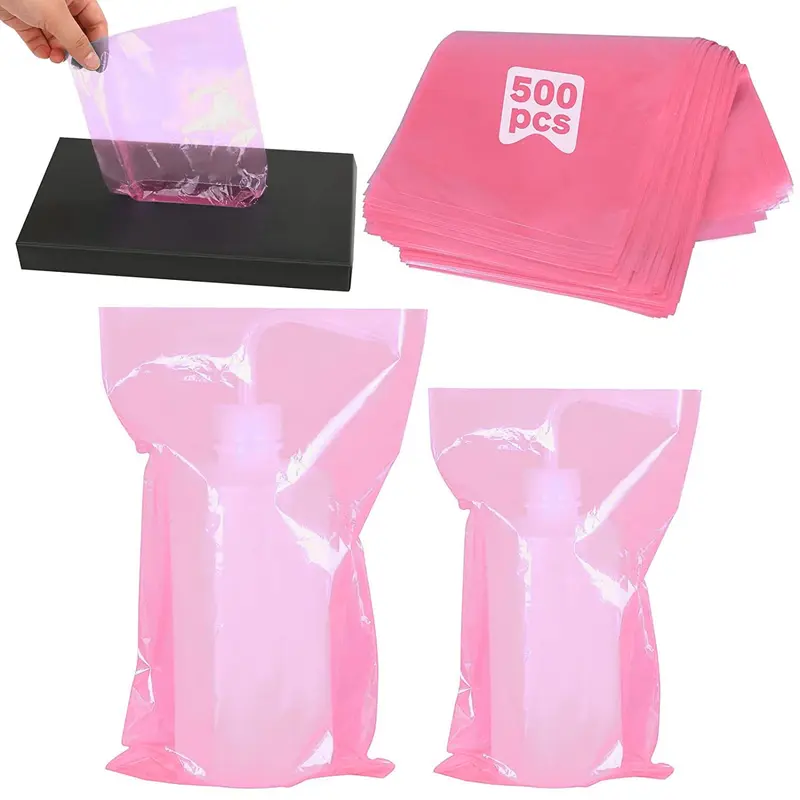 MOSROAD – 500 Sacs Lavage Bouteilles Tatouage Rose | Sacs Jetables pour Bouteilles et Accessoires Tatouage