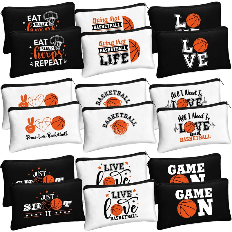 Moukeren – Lot de 18 trousses maquillage basket-ball femmes et filles, 21 x 13 cm