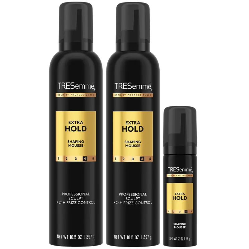 Mousse TRESemmé Extra Hold – Coffret 3 pièces (2 × 10,5 oz + 2 oz voyage)
