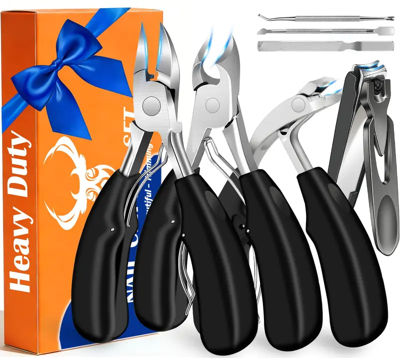 MPKDZNE – Pinces à ongles épaisses 7-en-1, kit pédicure pro pour seniors et hommes