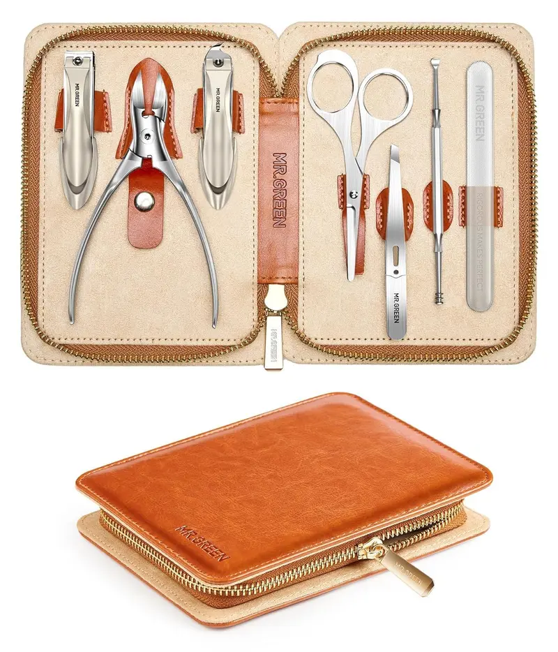 MR.GREEN Set de Manucure Professionnel – Coupe-ongles en Acier Allemand Sans Éclaboussures avec Récupérateur
