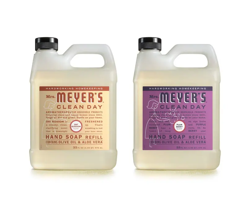 Mrs MEYER'S Clean Day – Pack Réfill Savon Mains 2 × Fleur d’Avoine et Prune Baies