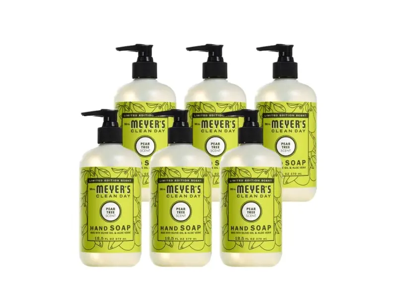 Mrs. MEYER'S CLEAN DAY Savon Mains Liquide – Poire-Arbre, Pack de 6, 369 ml chacun