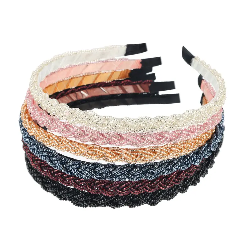 MTLEE — 6 bandeaux beadés pour femmes avec perles scintillantes | Couleurs variées
