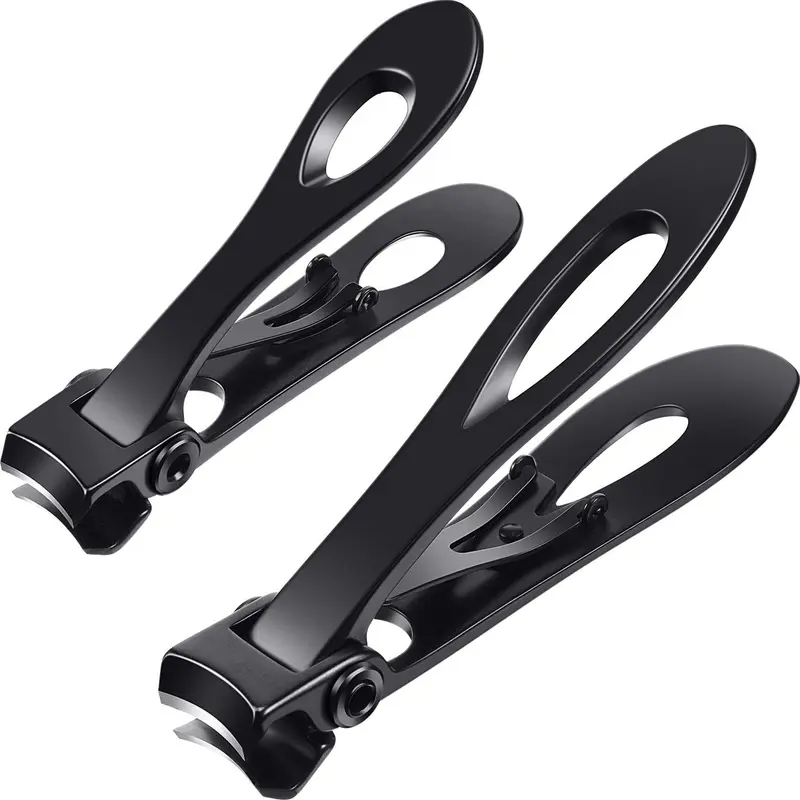 Mudder - 2 Pièces Coupe-Ongles Extra-Larges pour Ongles Épais en Acier Inoxydable, Ouverture Ultra Large – Noir