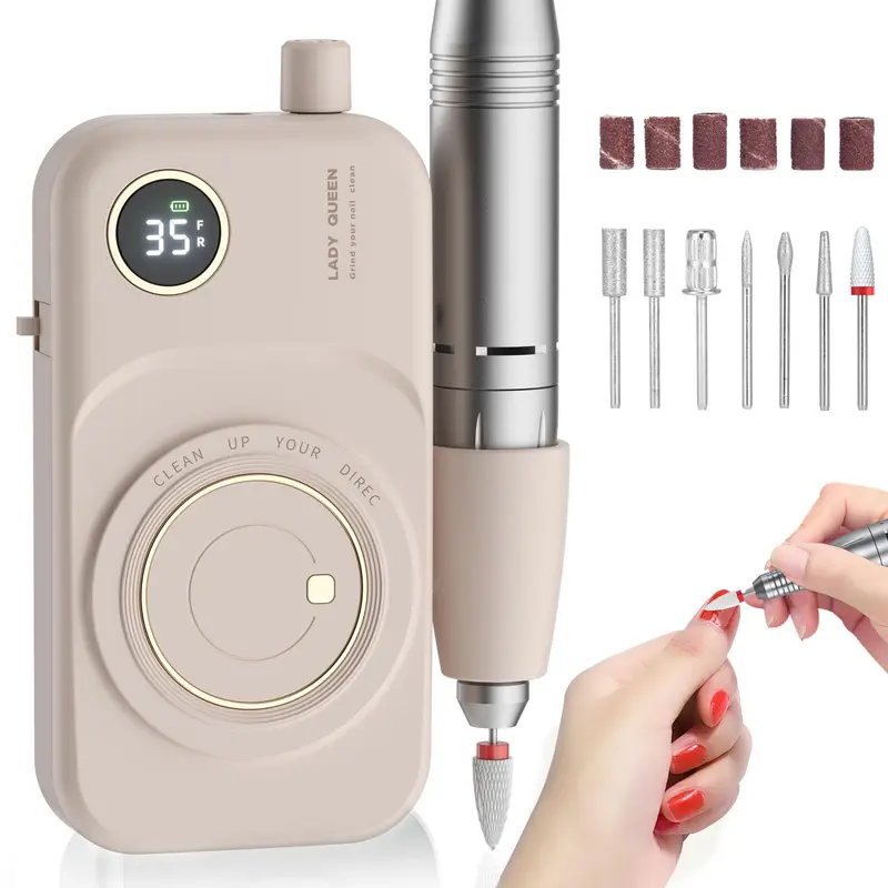 mUGLE Foreuse à Ongles Électrique Portable – 35000 Tours/min, Kit Professionnel Rose