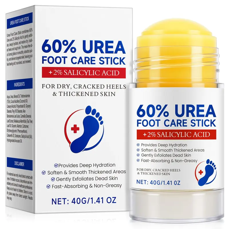 MXCZBSM Stick Soin Pieds 60% Urée et Acide Salicylique 2% – Soin Pieds Maxi, Callosités et Peau Sèche, 1,41 oz
