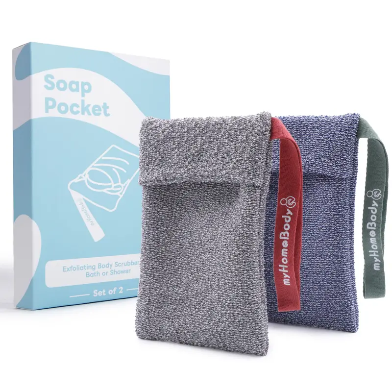 myHomeBody Sac Savon Exfoliant — Poche Moussante pour Douche (2 paquets)