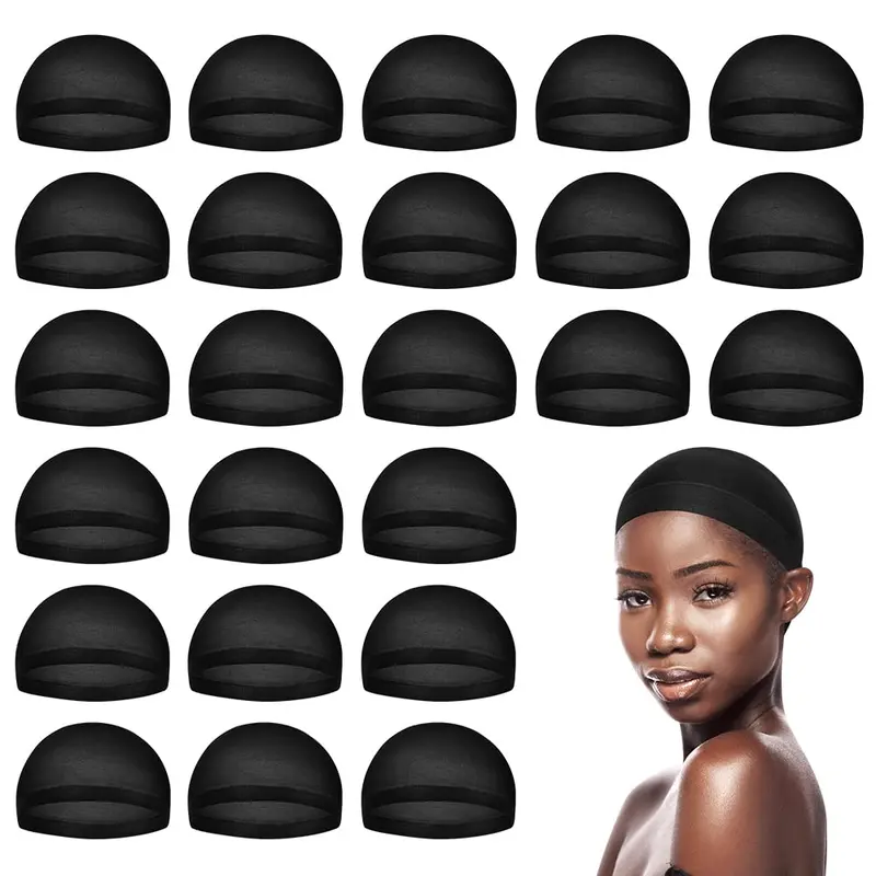 MYKURS Bonnets de perruque noirs pour femmes – 24 pièces, capuchons pour perruques