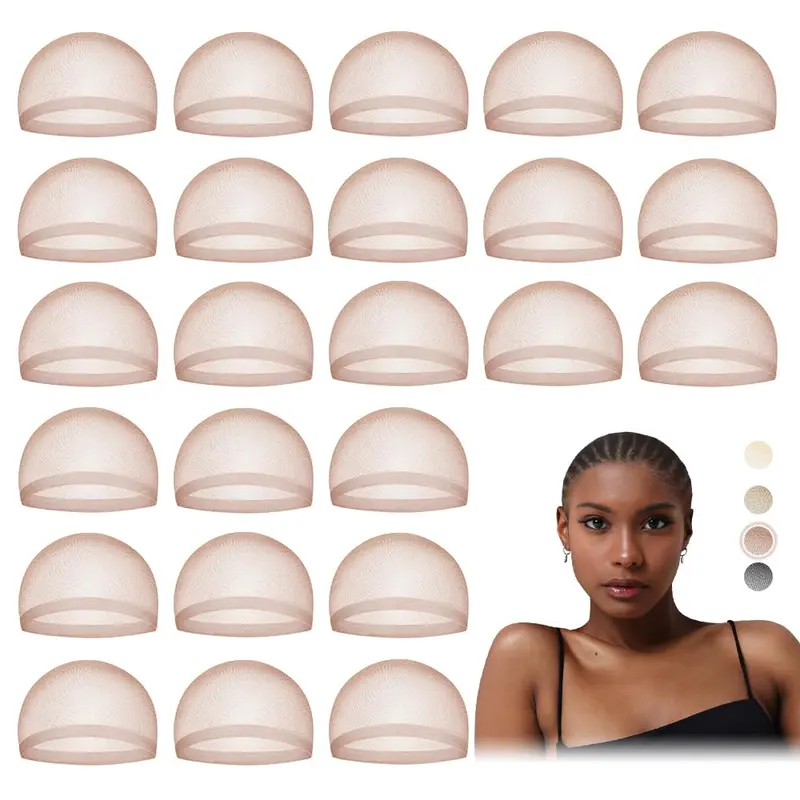 MYKURS HD Cap pour Perruque – Transparent, Dentelle Frontale, Brun Foncé, Ensemble 24 Pièces
