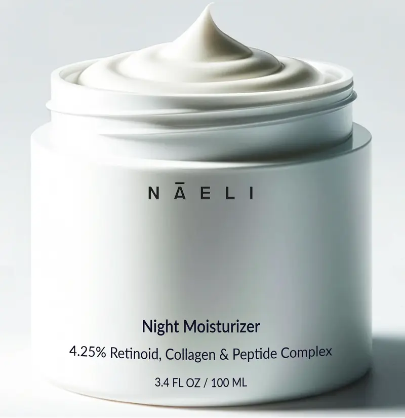 NAELI Crème Rétinoïde Nuit 4,25% – Rétinol visage et cou, Collagène, Peptides & Acide Hyaluronique