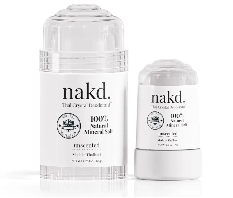 nakd. Déodorant Pierre Cristal Thaï – 2 bâtons (120 g + 70 g), sans aluminium et inodore