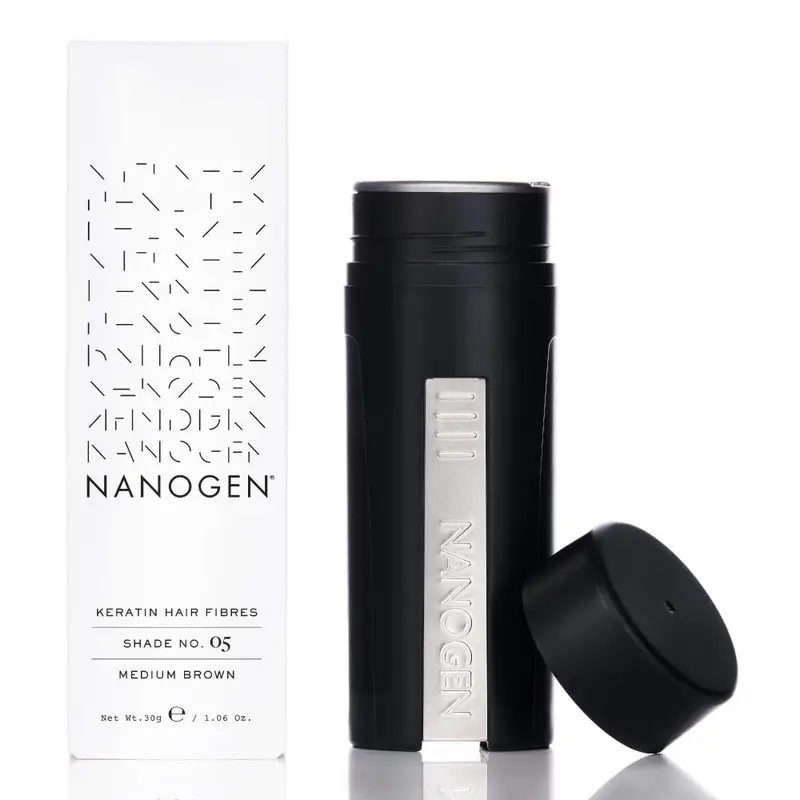 Nanogen Fibres capillaires à la kératine – 30 g, Teinte brun moyen, Volume instantané