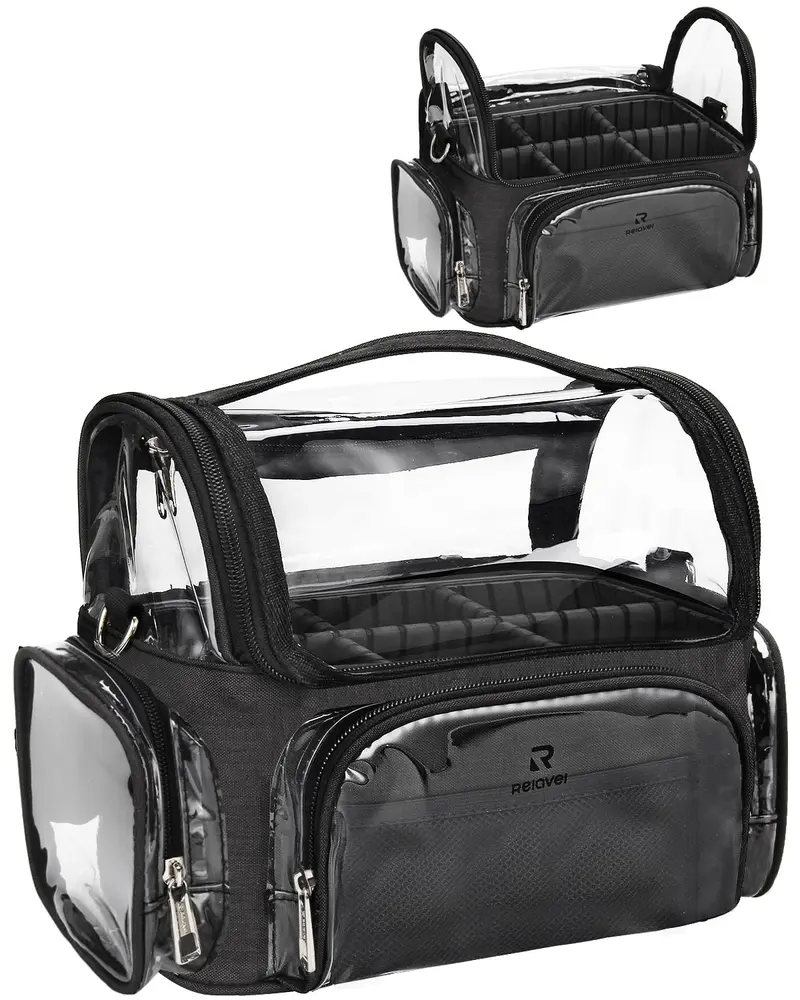 NAONAYA Trousse à pinceaux transparente – Organiseur maquillage professionnel étanche et ajustable