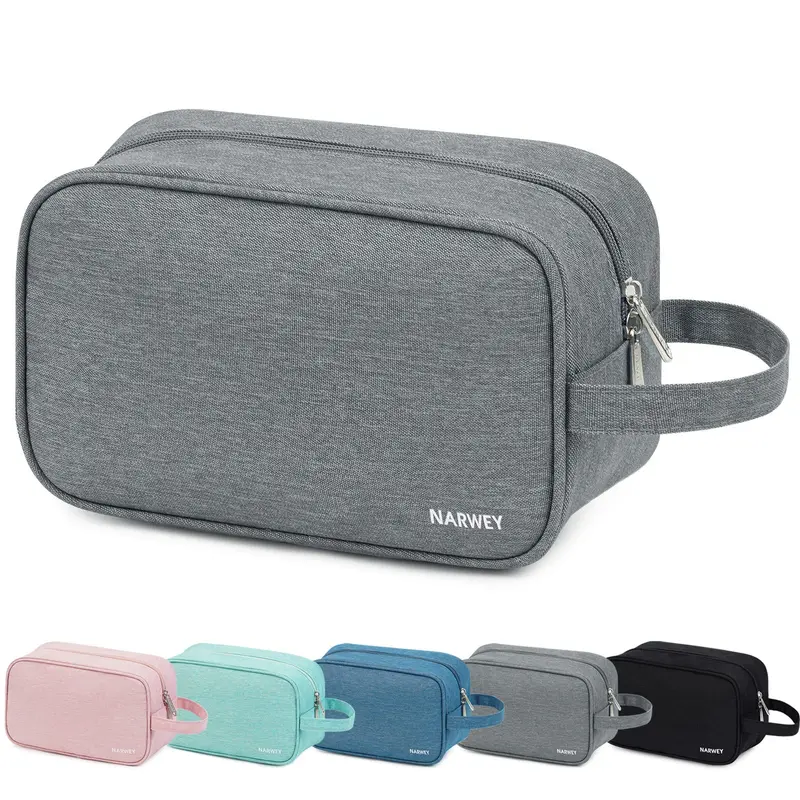 Narwey Trousse de toilette de voyage gris – kit de toilette pour femmes et hommes