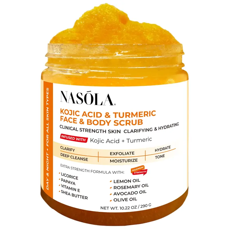 Nasola Gommage Kojic Acid & Turmeric – Gommage Visage et Corps, Éclat et Clarté