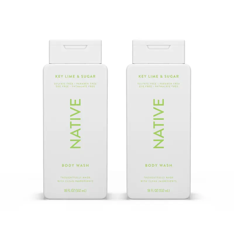 Native Body Wash – Gel douche naturel sans sulfates ni parabènes – Citron vert & sucre, 18 oz