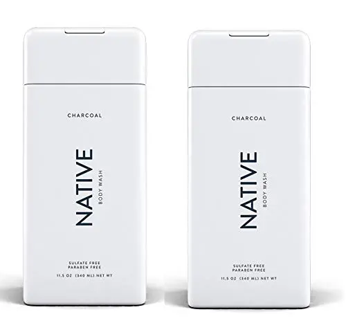Native Gel Douche Charbon Actif – Lot de 2, 340 ml (11,5 oz) – Sans sulfates ni parabènes