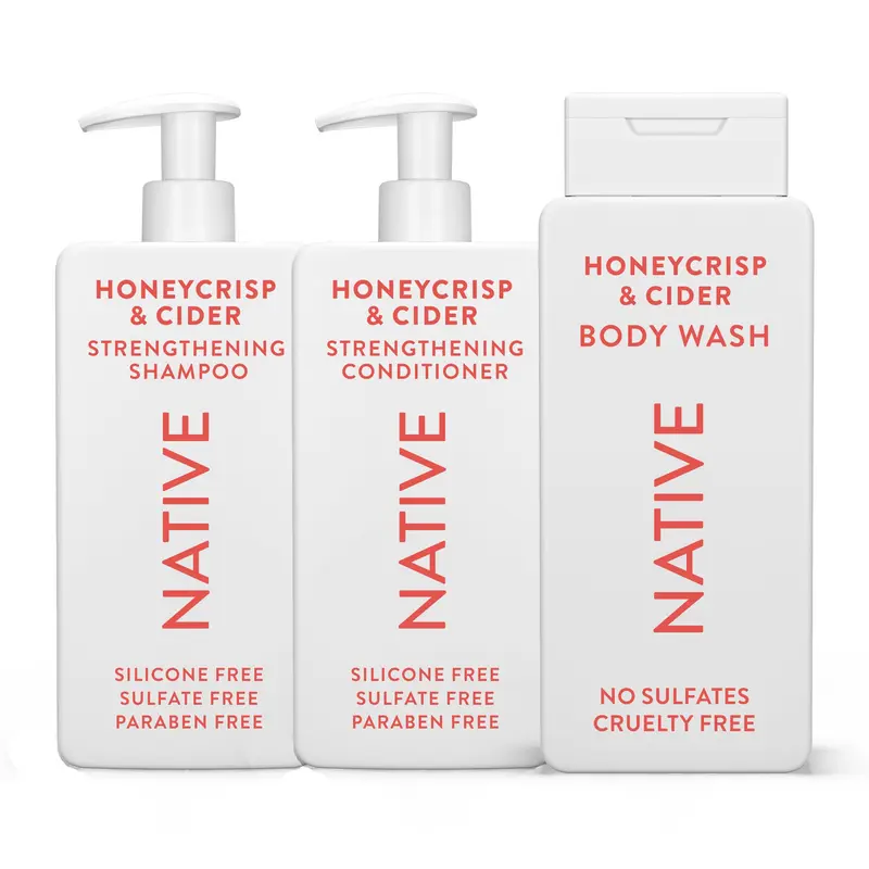 Native Shampoing & Après-Shampoing + Gel Douche Honey Crisp & Cider – Sans Sulfates ni Parabènes – Coffret Automne 3 pièces (51 fl oz)