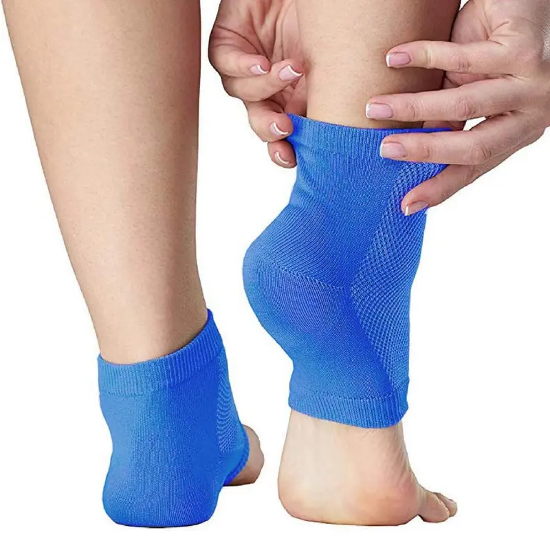 NatraCure Manchons Gel Talons Respirants – Bleu Royal – 3 Paires – Taille Regular (608-M-RB CAT3PK)