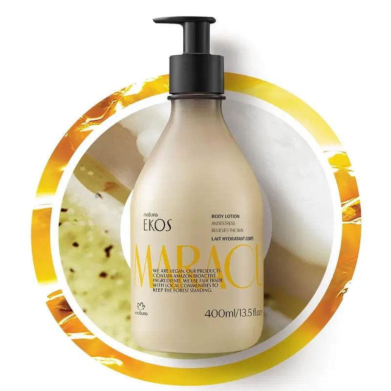 Natura Ekos Lotion Corporelle Apaisante au Fruit de la Passion – Hydratation 24h, Acides Grands Essentiels, Végan – 400 ml