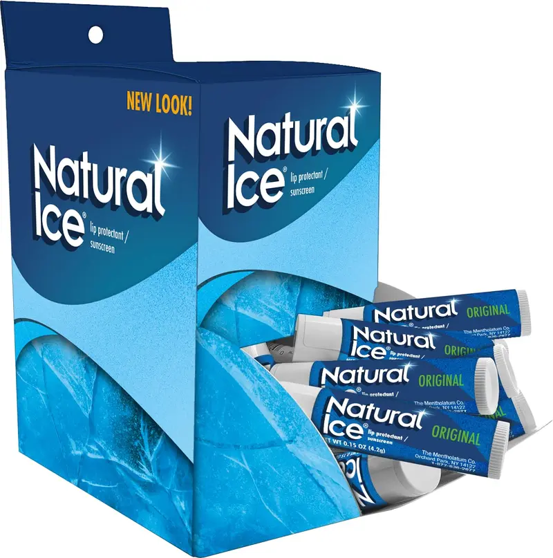 Natural Ice Original Baume Lèvres Médicamenteux – Hydratant SPF 15, Protection et Confort | Pack 48