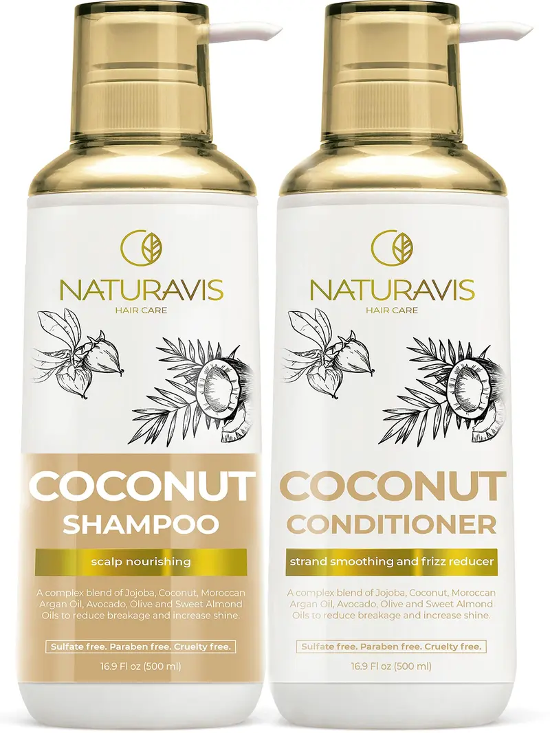 Naturavis – Ensemble Shampoing et Après-Shampoing Coco Sans Sulfates et Sans Parabènes | Hydratation Intense pour Boucles