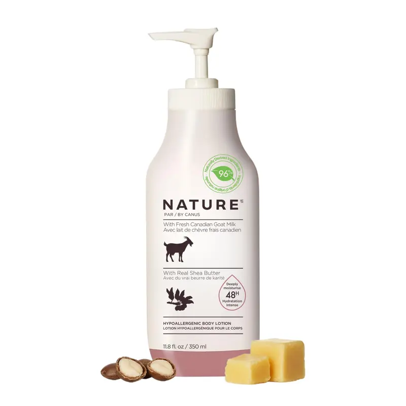 Nature by Canus Crème Corps Crèmeuse au Beurre de Karité et Lait de Chèvre Frais – 11,8 oz