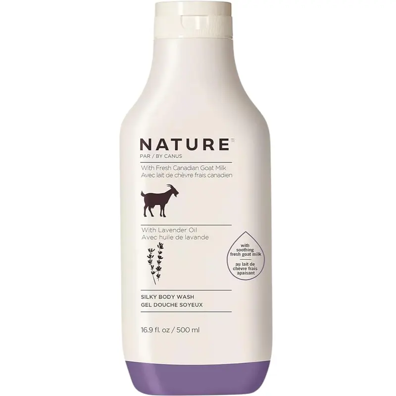 Nature par Canus – Gel douche lavande hydratant au lait de chèvre, pour tous types de peau, 500 ml