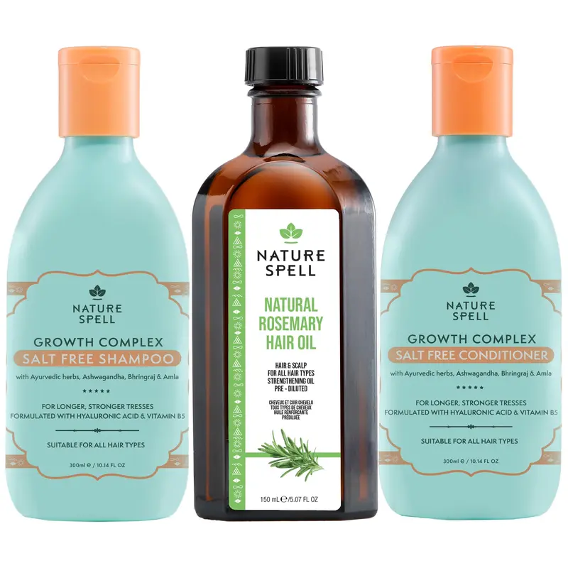 Nature Spell Trio Croissance des Cheveux – Sans Sulfates, Végan, Pour Tous Types