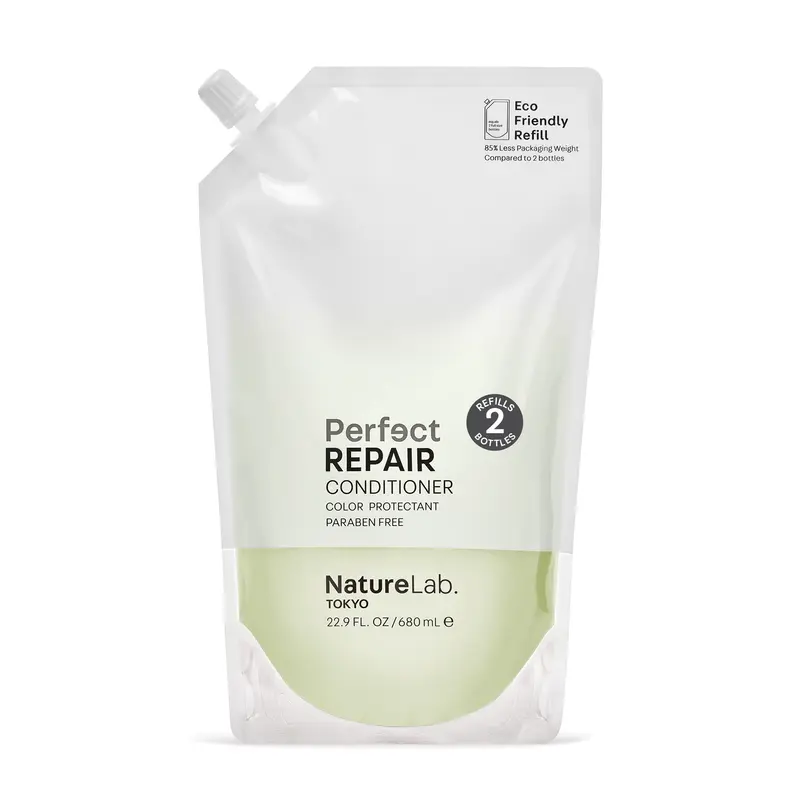 NatureLab.TOKYO Perfect Repair Conditioner – Soin léger pour cheveux abîmés et colorés – Recharge 22,9 oz