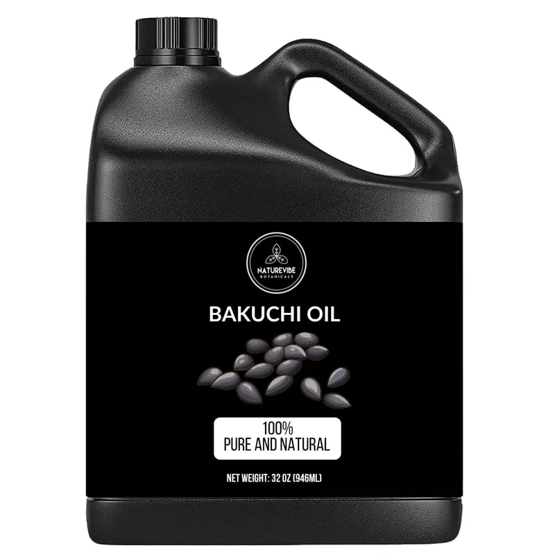 Naturevibe Botanicals Bakuchi (Babchi) Oil — 32 oz (946 ml) | 100 % Pur et Naturel | Soin Peau et Cheveux