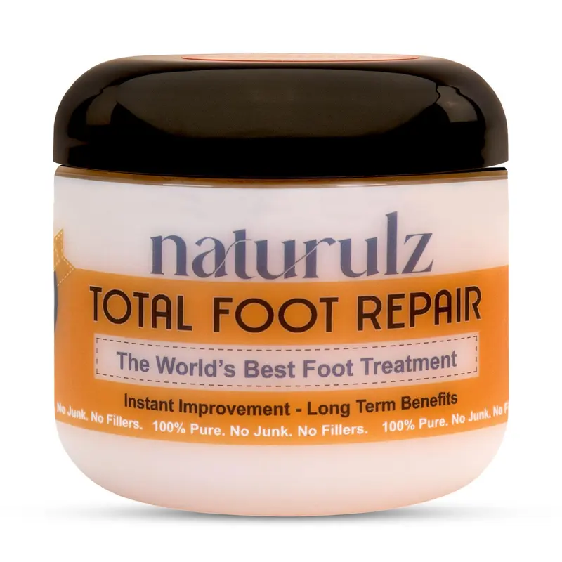 Naturulz Total Foot Repair – Crème Pieds Ultra Hydratante 4 oz pour Peaux Très Sèches et Talons Craquelés