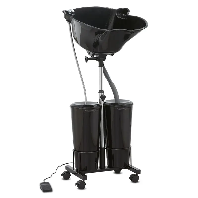 Nazalus - Lavabo Shampoing Portable avec Pompe Électrique | Hauteur Ajustable et Double-Seau | Domicile & Salon