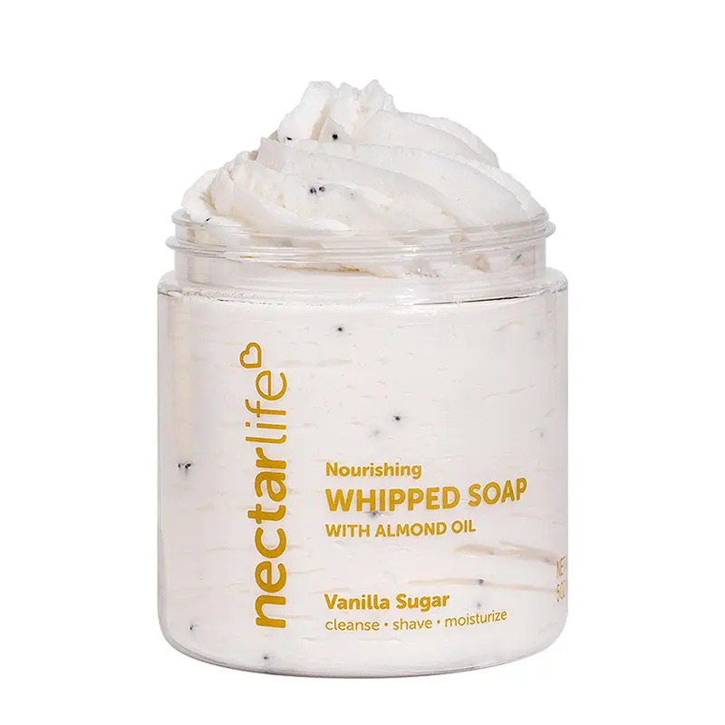 Nectar Life Savon Fouetté et Beurre à Raser Vanille Sucrée – Nectar Bath Treats, 5 oz