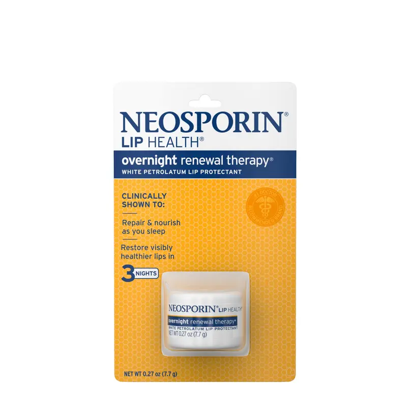NEOSPORIN Lip Health – Soin nocturne de renouvellement des lèvres, hydratant et réparateur, 7,6 g