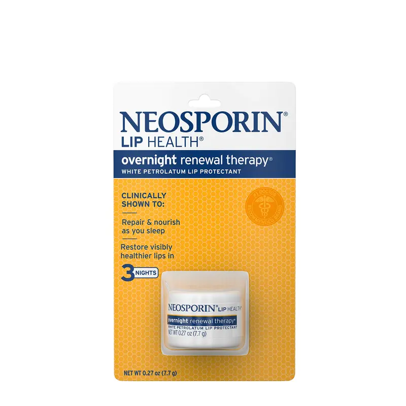Neosporin Lip Health Soin Nuit Renouvellement – Lèvres Hydratées (Pack de 3, 0,27 oz / 8 ml chacun)