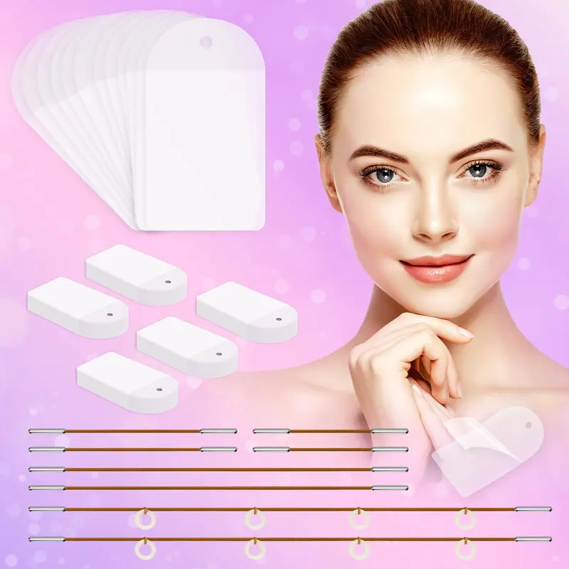 Netlkjonk Bande Lifting Invisible pour Visage et Cou – 140 Pièces, 8 Cordes Réglables