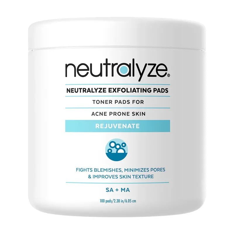 Neutralyze Lingettes Exfoliantes Anti-Acné – Acide Mandelique 2% + Acide Salicylique 2% (100 Lingettes)