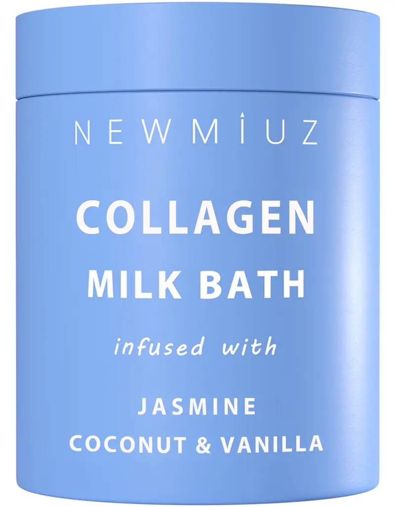 New Miuz Lait de Bain Coco au Collagène – Poudre Hydratante Vanille Jasmine