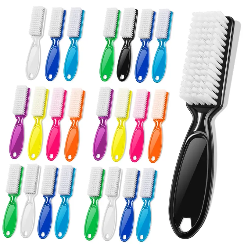 NICEMOVIC – Lot de 24 brosses pour ongles et nettoyage domestique (poignée ergonomique, couleurs vives)