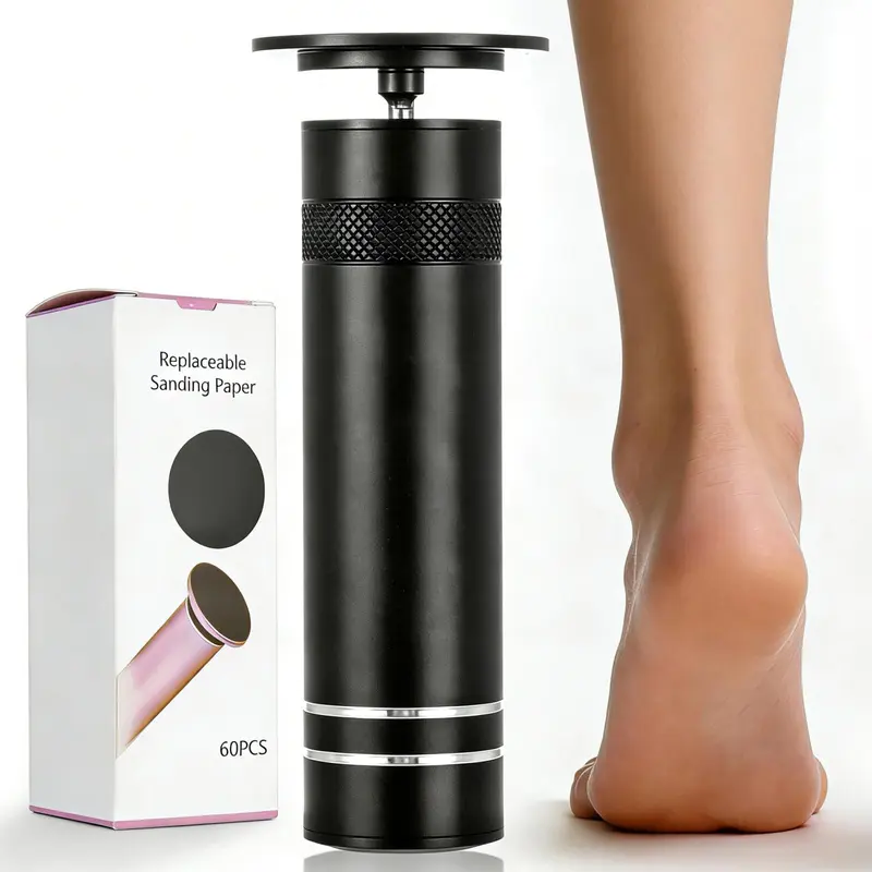 Niomuis – Enlèvement de callosités électrique pour pieds, 60 disques, 1200 RPM, corps métallique