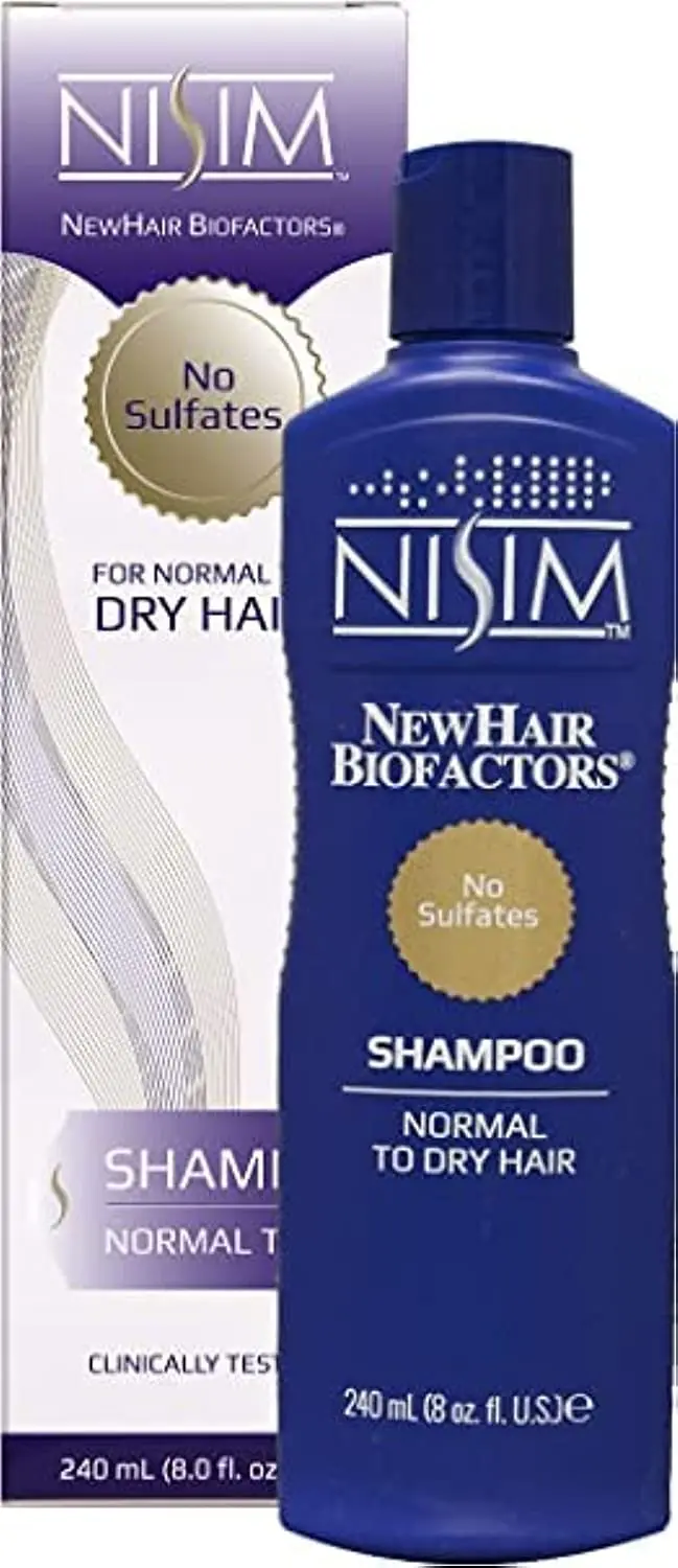 Nisim NewHair BioFactors Shampoing pour Cheveux Normaux à Sec – Nettoyage Profond et Contrôle de la Chute