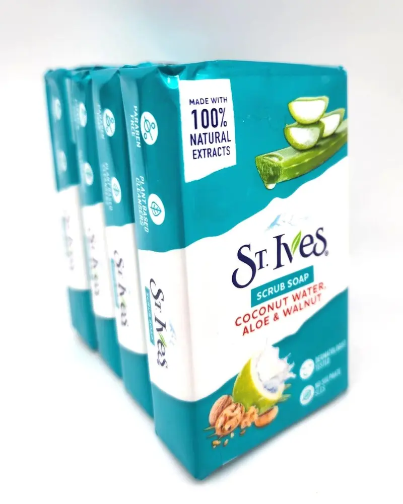 NO. 610TH Savon-barre exfoliant St. Ives au coco et aloe – lot de 4